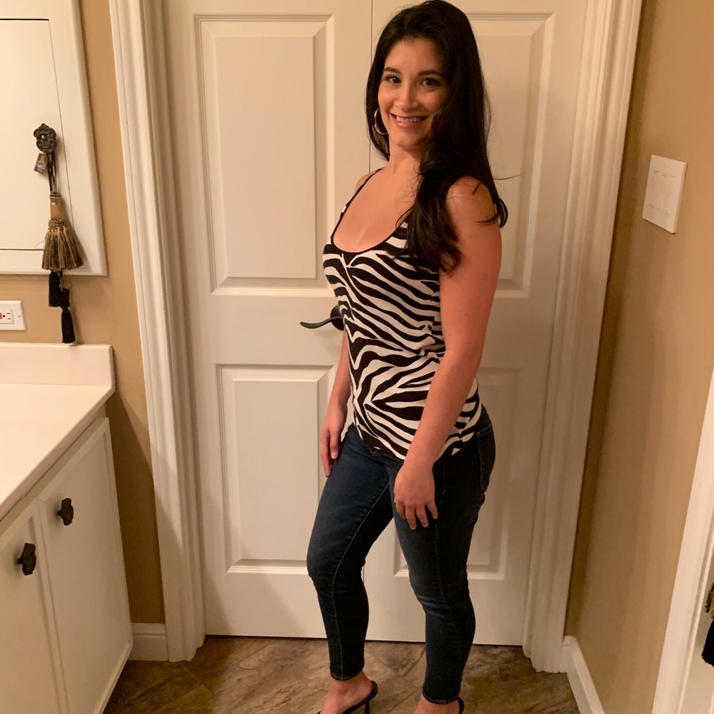 White House Black Market Zebra Sleeveless Top